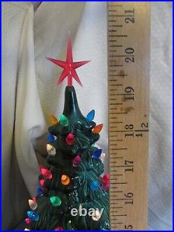 Vintage Holland Mold Ceramic Christmas Tree 20 with Lights & star