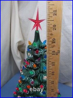 Vintage Holland Mold Ceramic Christmas Tree 20 with Lights & star