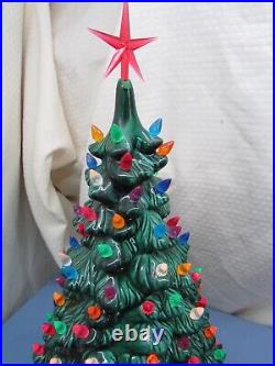 Vintage Holland Mold Ceramic Christmas Tree 20 with Lights & star