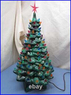 Vintage Holland Mold Ceramic Christmas Tree 20 with Lights & star