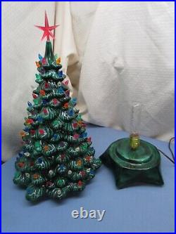 Vintage Holland Mold Ceramic Christmas Tree 20 with Lights & star