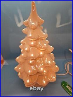 Vintage Holland Mold Ceramic Christmas Tree Iridescent White No Bulbs