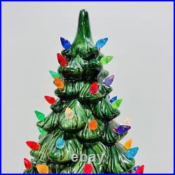 Vintage Holland Mold Ceramic Christmas Tree Multi-Color Lights 19.5 X 12 1960