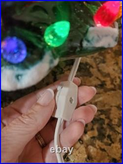 Vintage Holland Mold Ceramic Christmas Tree With Star Base 20 Tall Snow Capped