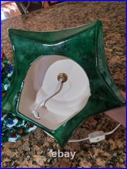 Vintage Holland Mold Ceramic Christmas Tree With Star Base 20 Tall Snow Capped