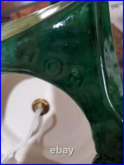 Vintage Holland Mold Ceramic Christmas Tree With Star Base 20 Tall Snow Capped