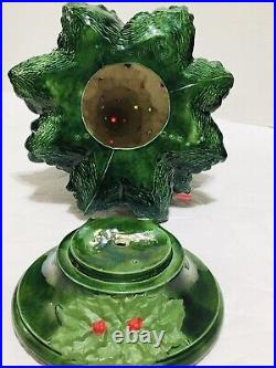 Vintage Holland Mold E. Sanedy Ceramic Christmas Tree Lighted 2 Piece w Base 17H