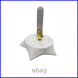 Vintage Holland Mold Flocked Ceramic Christmas Tree with Lights Star Base Large