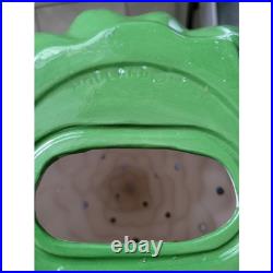 Vintage Holland Mold Flocked Ceramic Christmas Tree with Lights Star Base Large