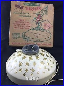 Vintage Holly Time Atomic Star Musical Revolving Artificial Christmas Tree Stand