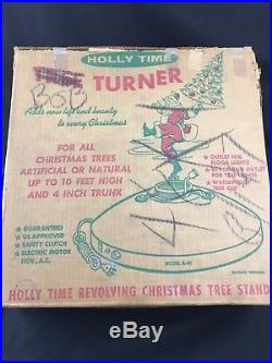 Vintage Holly Time Atomic Star Revolving Artificial Christmas Tree Stand