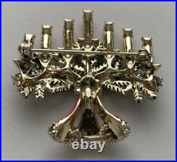 Vintage Hollycraft Christmas Tree Pin Brooch Candles Enamel Rare Htf MCM Rs Gold Vintage Hollycraft Christmas Tree Pin Brooch Candles Enamel Rare Htf MCM Rs Gold