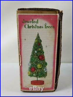 Vintage Holt-Howard Bottle Brush Jeweled Christmas Tree with Original Box