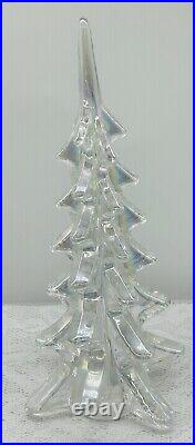 Vintage Iridescent Art Glass 10 Heavy Clear Glass Christmas Tree