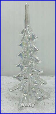 Vintage Iridescent Art Glass 10 Heavy Clear Glass Christmas Tree