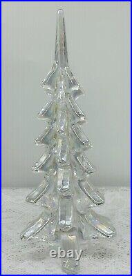 Vintage Iridescent Art Glass 10 Heavy Clear Glass Christmas Tree