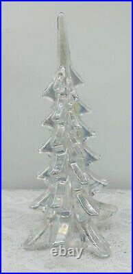 Vintage Iridescent Art Glass 10 Heavy Clear Glass Christmas Tree