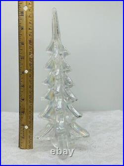 Vintage Iridescent Art Glass 10 Heavy Clear Glass Christmas Tree