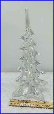 Vintage Iridescent Art Glass 10 Heavy Clear Glass Christmas Tree