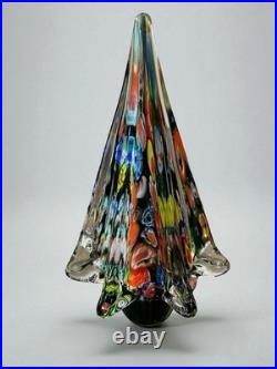 Vintage Italian Murano Millefiori Handblown Glass Christmas Tree Beautiful 9