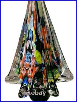 Vintage Italian Murano Millefiori Handblown Glass Christmas Tree Beautiful 9
