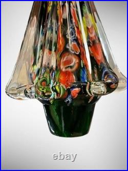 Vintage Italian Murano Millefiori Handblown Glass Christmas Tree Beautiful 9