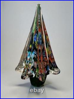 Vintage Italian Murano Millefiori Handblown Glass Christmas Tree Beautiful 9