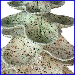 Vintage Jamar Mallory 6pc Treat Tree Ceramic Christmas Tree 15 White Speckled