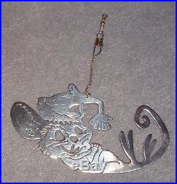 Vintage Janna Mexico Taxco Sterling Silver Reclining Mouse Xmas Tree Ornament