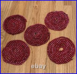 Vintage Japan Made Mercury Glass Red/ Pink Christmas Tree Garland 500 Lot
