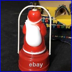 Vintage Japan Santa Christmas Tree Lantern Battery Operated Boxed Set Twinkle