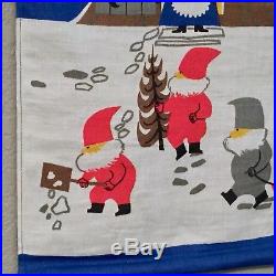 Vintage Jerry Roupe Christmas Hanging Tapestry Elves Tree Scandinavian Swedish