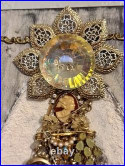 Vintage Jewelry Art Christmas Tree Framed Signed With Lights Vintage Jewelry Art Christmas Tree Framed Signed With Lights