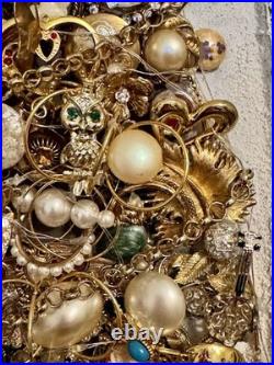 Vintage Jewelry Art Christmas Tree Framed Signed With Lights