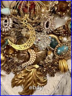 Vintage Jewelry Art Christmas Tree Framed Signed With Lights