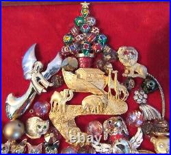Vintage Jewelry Christmas Tree Framed Picture Art OOAK 11 x 9 (4)