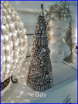Vintage Jewelry Rhinestone Christmas Tree OOAK