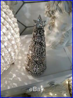 Vintage Jewelry Rhinestone Christmas Tree OOAK