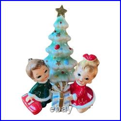 Vintage Josef Originals Christmas Christmas Tree Boy and Girl Rare MCM Vintage Josef Originals Christmas Christmas Tree Boy and Girl Rare MCM
