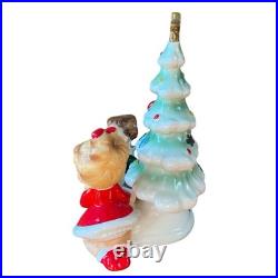 Vintage Josef Originals Christmas Christmas Tree Boy and Girl Rare MCM