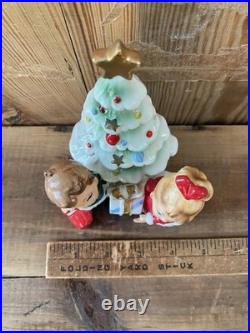 Vintage Josef Originals Christmas Christmas Tree Boy and Girl Rare MCM