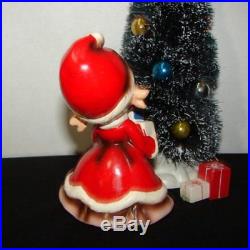 Vintage Josef Originals Giirl w Christmas Tree & Gifts