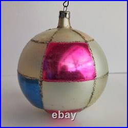 Vintage Jumbo Fantasia Christmas Tree Ornaments Poland Glass Hand Painted Balls