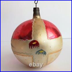 Vintage Jumbo Fantasia Christmas Tree Ornaments Poland Glass Hand Painted Balls