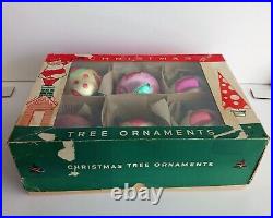 Vintage Jumbo Fantasia Christmas Tree Ornaments Poland Glass Hand Painted Balls