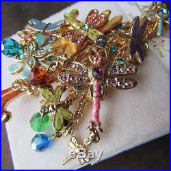 Vintage Kirks Folly Dragonfly Fantasy Christmas Tree Brooch Pin Signed Crystals
