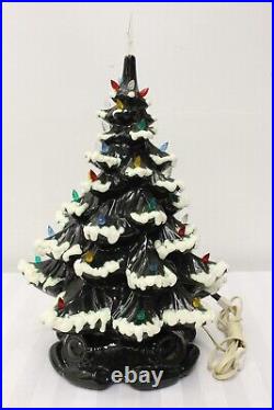 Vintage LARGE Ceramic Multi-Color Lighted Christmas Tree 18 withBase