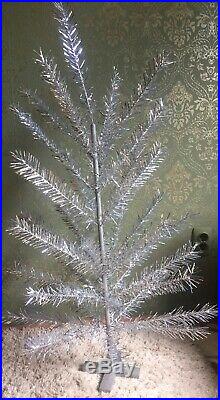 Vintage LARGE Silver Glow Aluminum Christmas Tree 2