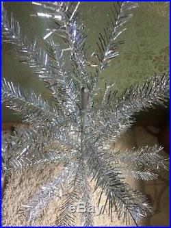 Vintage LARGE Silver Glow Aluminum Christmas Tree 2