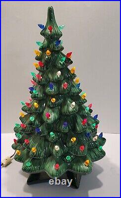 Vintage Large 19 inch Holland Mold Ceramic Christmas Tree and Star Base 2pc